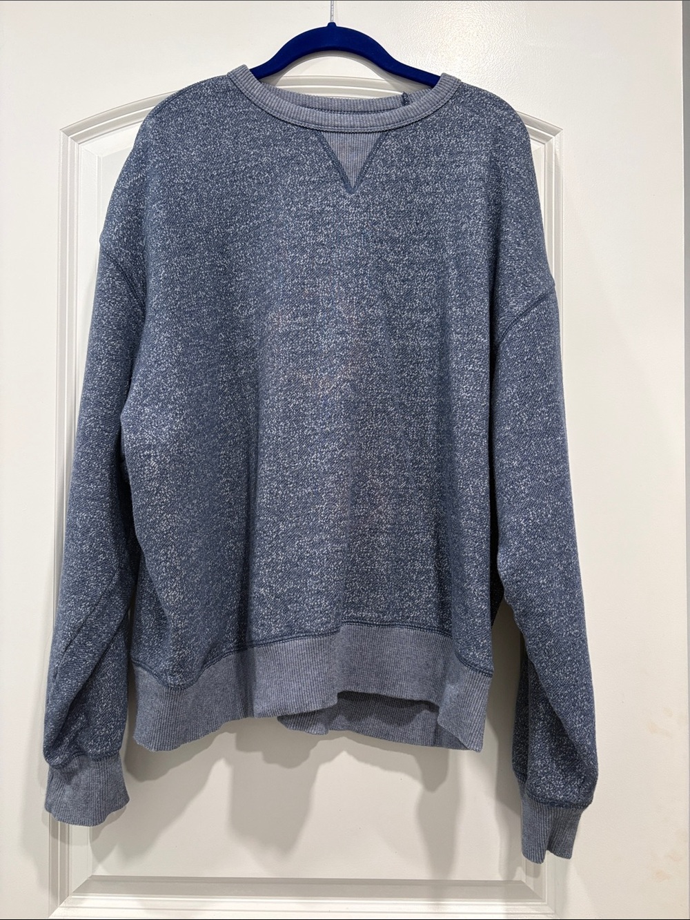 American Eagle Outfitters Heather Slate Blue Crewneck Sweater